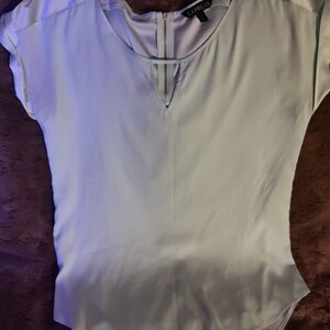 Express Cream Keyhole Cap-Sleeve Blouse